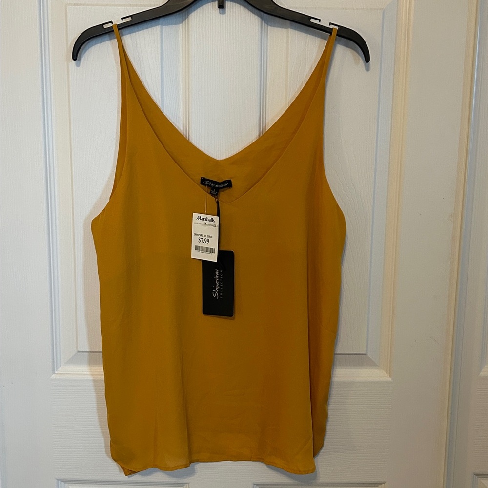 SHINESTAR Mustard V-Neck Camisole Top NWT Women's Large